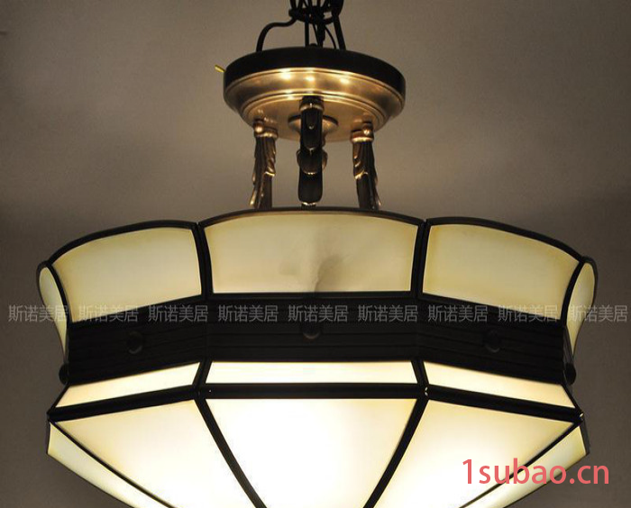 斯诺美居客厅led吸吊两用全铜吊灯书房卧室餐厅欧式复古灯具