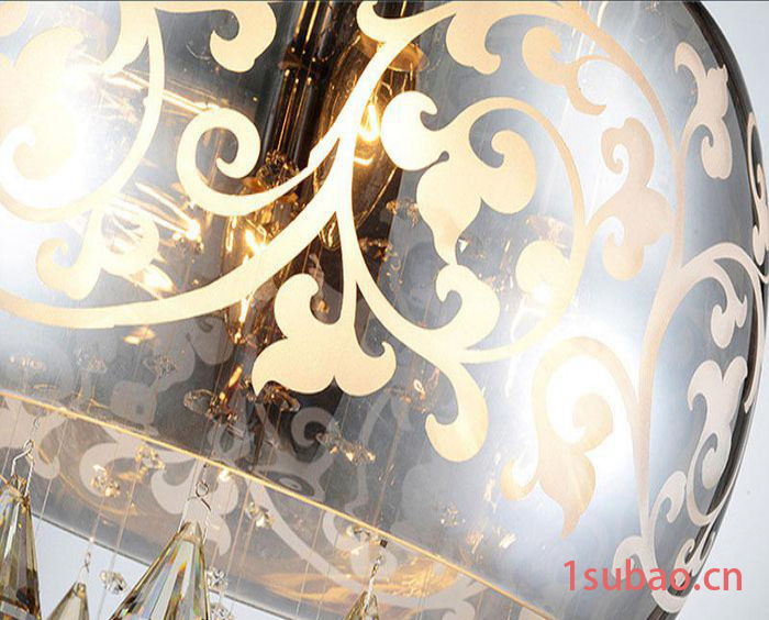 直销现代聚宝盆水晶灯led圆形卧室个性浪漫客厅灯餐厅吊灯具