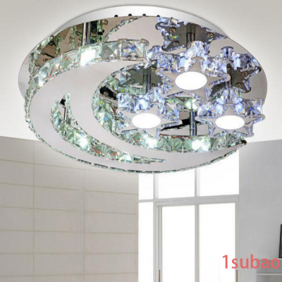 水晶灯客厅灯led现代简约创意大气吸顶灯圆形餐厅灯卧室灯具新款