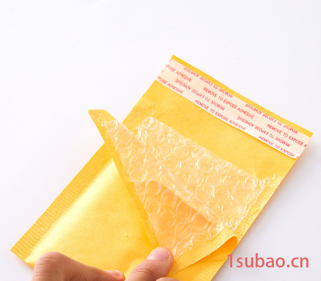 现货黄色牛皮纸气泡袋快递包装袋气泡信封袋加厚快递袋包装袋定制图2