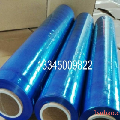 蓝色工业用PE拉伸缠绕膜 高质量高粘性彩色缠绕膜 XW品牌