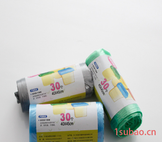 彩色大号加厚雅芽垃圾袋 家用一次性连卷点断式垃圾袋40-45图4