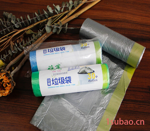 雅芽垃圾袋家用厨房中号平口式一次性环保现货定制厂家批发垃圾袋图3