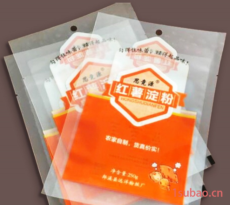 济宁设计供应红薯粉条包装袋 马铃薯淀粉包装袋 透窗塑料袋 万宏