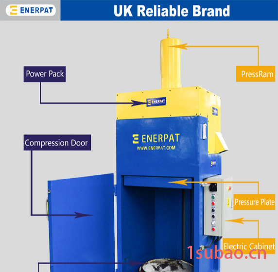 恩派特 防爆涂料桶压扁机 铁桶防爆压扁机 油桶压扁机  防爆铁桶压扁打包机 防静电涂料桶压缩设备 废铁桶压扁机 英国品牌图4