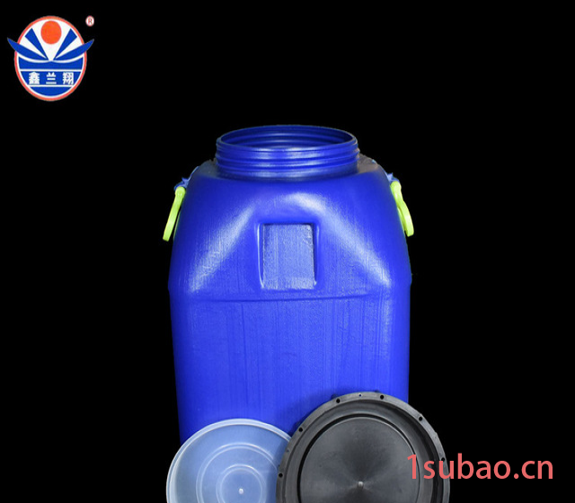 兰翔50升涂料桶，蓝色50L塑料涂料桶生产厂家批发，带螺旋盖50kg涂料桶