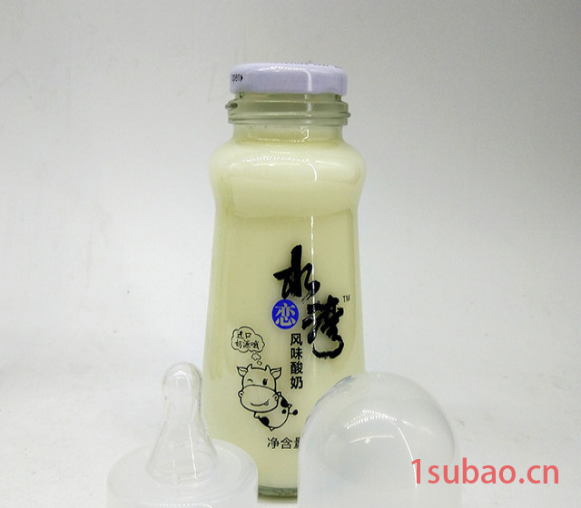 水恋湾风味酸奶饮品280mL20瓶草莓原味抖音网红玻璃奶瓶含奶嘴饮图2