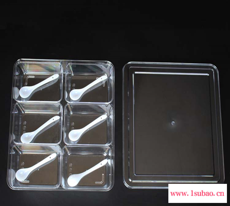 鸿乐新品6格塑料调料盒 带盖食物收纳盒 家用6格水果小吃盒 厨房整理调味盒 储存6格盒子图2