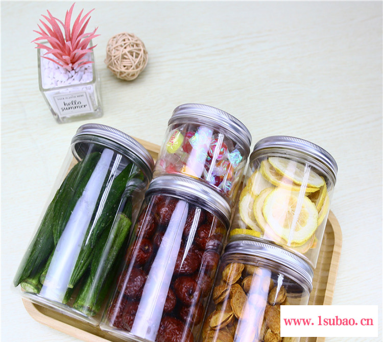 广口瓶 塑料罐 透明食品罐厂家 五谷杂粮收纳盒 花茶罐 塑料储物罐图2