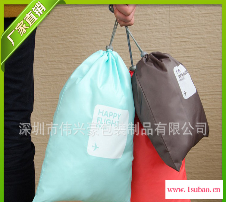 大量批发 PU防水袋 防潮防水袋 防水抽绳束口衣物分装收纳包图2