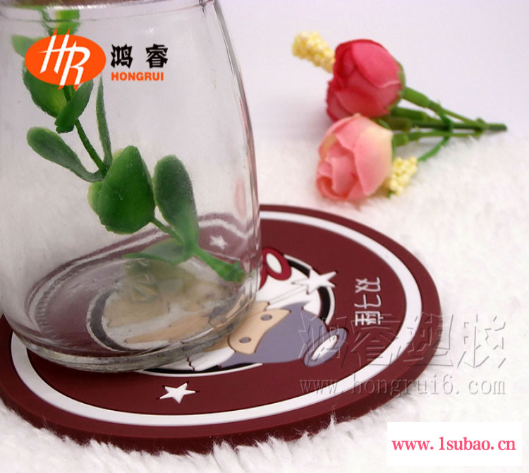 双子座卡通杯垫定制 定做硅胶餐垫礼品 广告赠品软胶咖啡杯垫图2