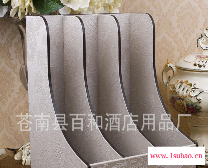 新古典欧式皮革桌面文件收纳架文件夹名片夹文件架酒店客房皮具图3