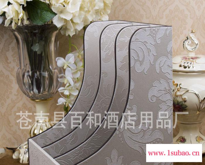 新古典欧式皮革桌面文件收纳架文件夹名片夹文件架酒店客房皮具图2