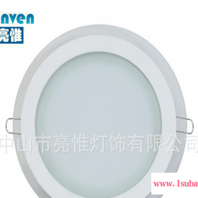 **LED面板灯12w 圆形玻璃面板灯12w led玻璃面板灯12W