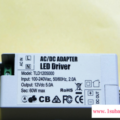 UL CE FCC认证12V5A/60W，LED平板灯/面板灯LED恒压驱动电源