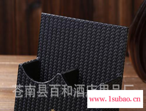 酒店宾馆客房皮质双格遥控器座 遥控器收纳 遥控器盒图2