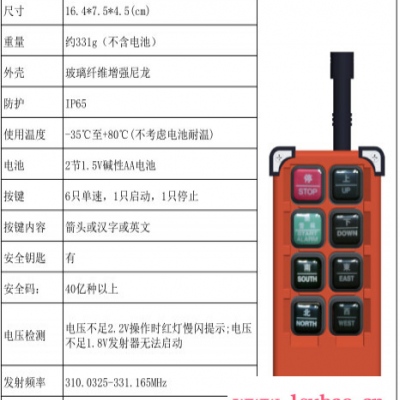 禹鼎F21-6S 行车无线遥控器