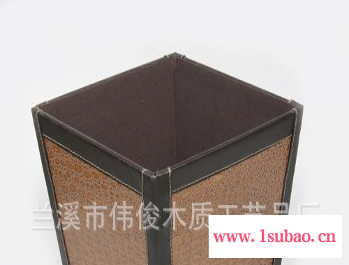 皮革笔筒 皮革制品 遥控器座 皮遥控器 收纳盒 皮具文具 皮图2