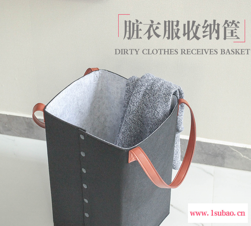 厂家直销毛毡脏衣篮可折脏衣服收纳桶玩具储物收纳筐脏衣篓垃圾桶图4