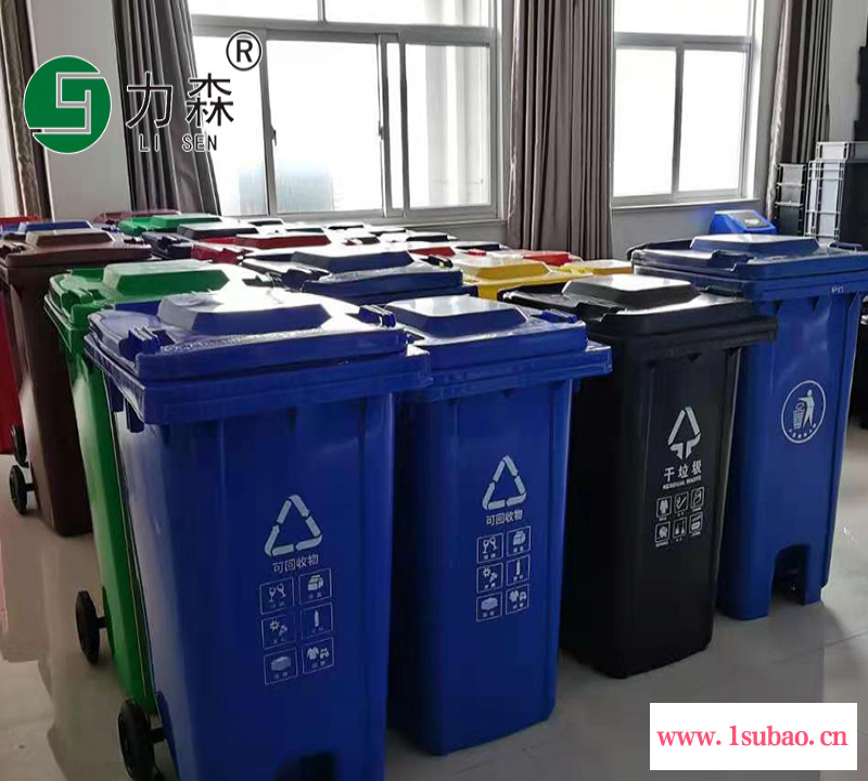 仙桃厂家直销废物收纳桶60升双桶分类垃圾桶力森实力商家塑料垃圾桶图6