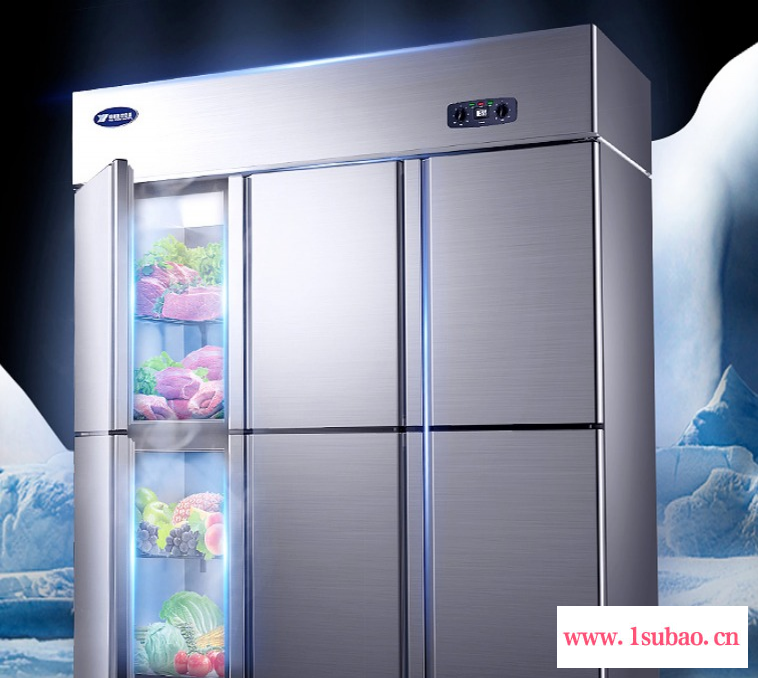 银都冰箱六门直冷冰箱商用保鲜柜冷藏冷冻柜厨房工作台展示柜烘焙冰柜QBF6150