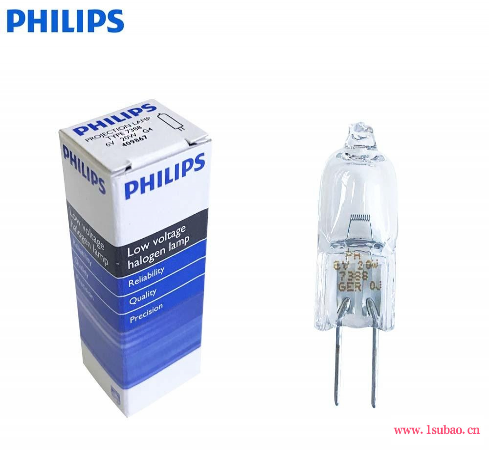 Philips/飞利浦卤钨灯 6V20W卤素灯珠 7388 显微镜小灯泡 投影仪 光学设备卤钨灯