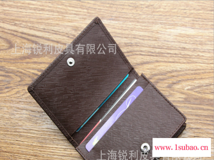工厂订制  真皮名片包 新款真皮名片夹 棕色牛皮商务名片包图2