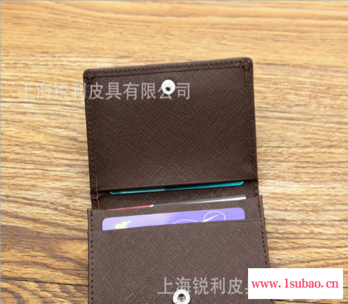 工厂订制  真皮名片包 新款真皮名片夹 棕色牛皮商务名片包图3