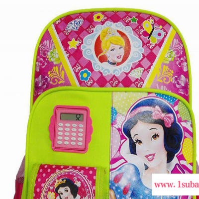 新款小学生书包男童蓝色女童粉色卡通可爱双肩背包带计算器水彩笔批发
