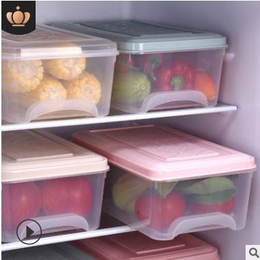 冰箱收纳盒抽屉式透明塑料保鲜盒家用透明厨房冷冻盒食品储物盒图3