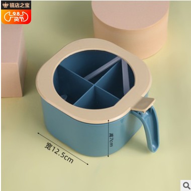 4格家用盐味精调料盒厨房分隔带勺子带盖调味盒pp塑料调味罐批发图3