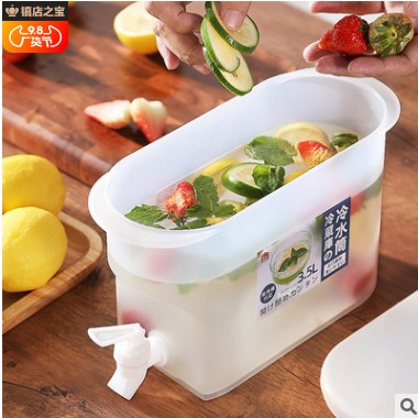 厂家凉水壶家用冰箱冷水壶带龙头水果茶柠檬水壶3.5L大容量冰水壶图2