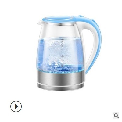 高硼硅玻璃电热水壶LED蓝光电水壶1.8L大容量玻璃热水壶特价批发