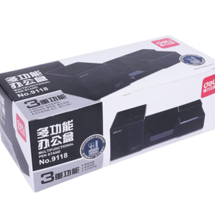 得力9118笔筒创意时尚桌面摆件多功能收纳盒学生简约办公盒文具图3