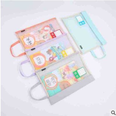 简约单拉链尼龙有科目卡通时尚手提收纳袋图3