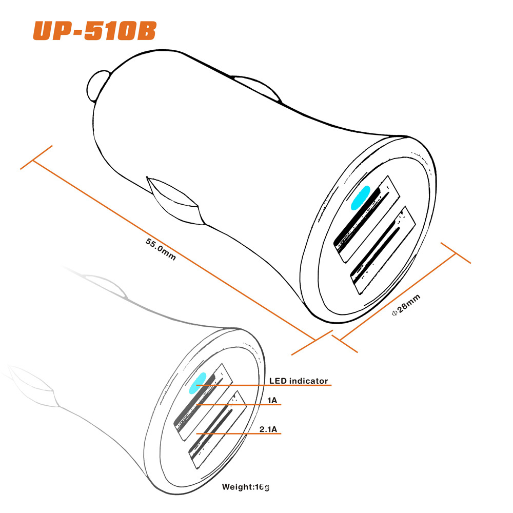 优泡UP-510B尺寸图