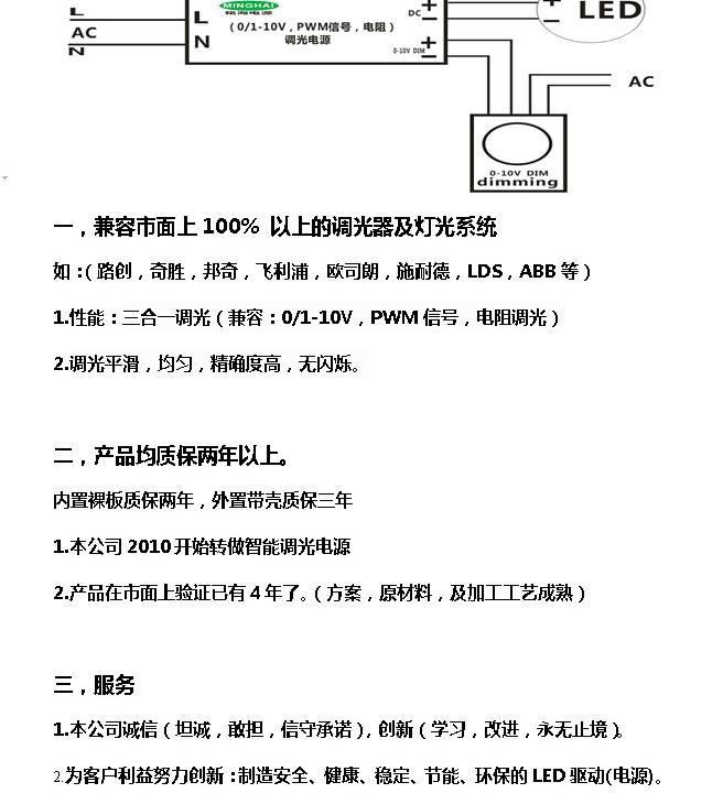 三合一调光电源说明图