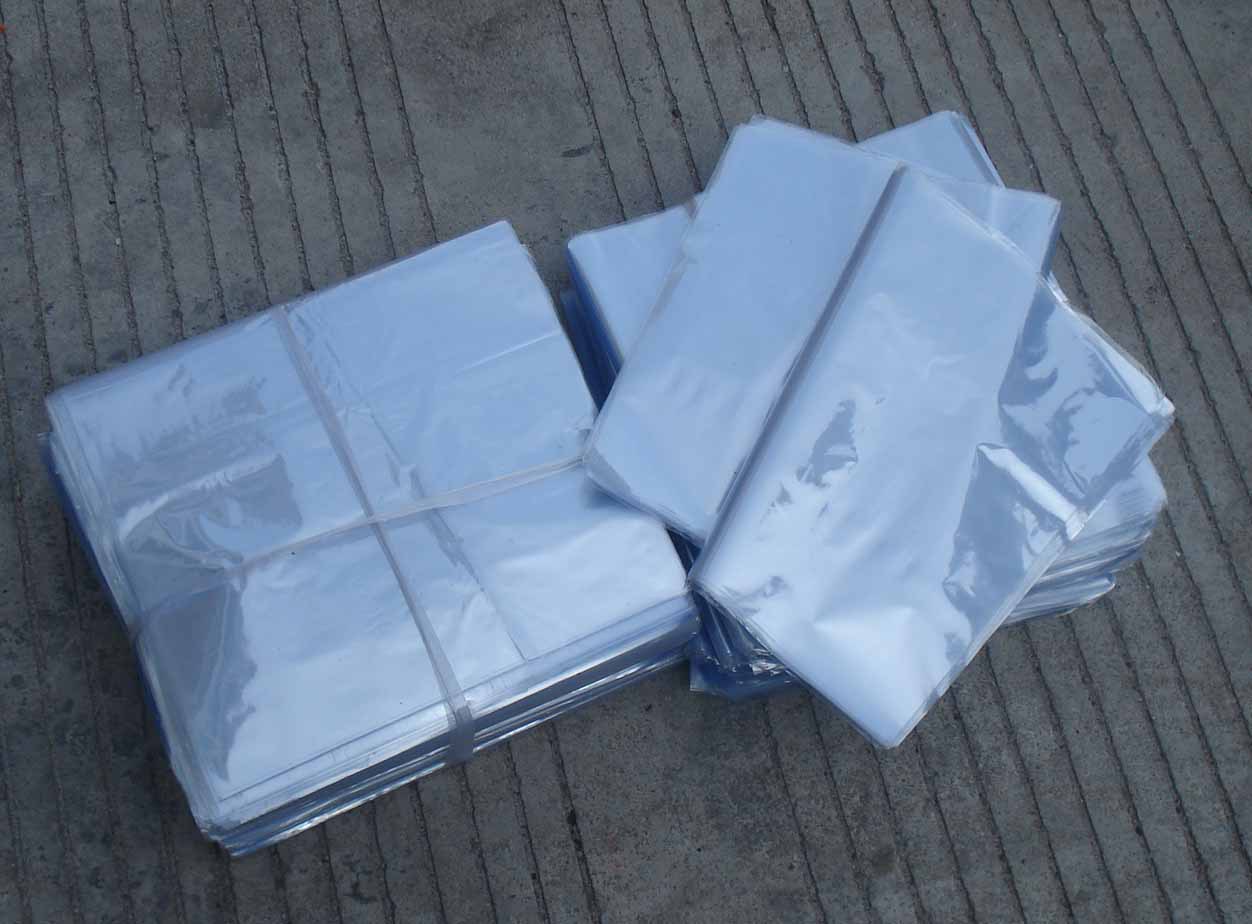 东莞恩诚PVC收缩膜 全新料PVC透明蓝色/白色卷料 平口袋弧形袋示例图4