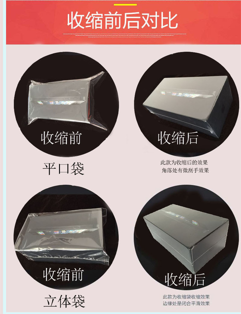 东莞恩诚PVC收缩膜 全新料PVC透明蓝色/白色卷料 平口袋弧形袋示例图2