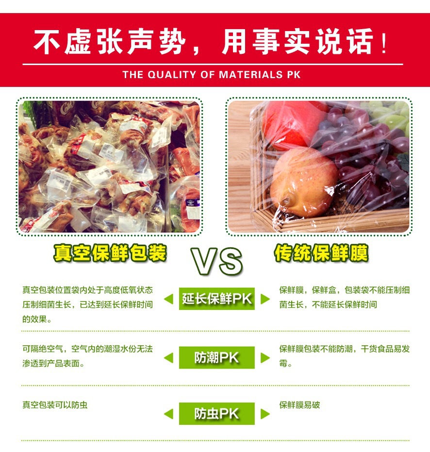 厂家直销22*30cm真空包装袋抽气袋 食品级复合塑料袋批发定做示例图10