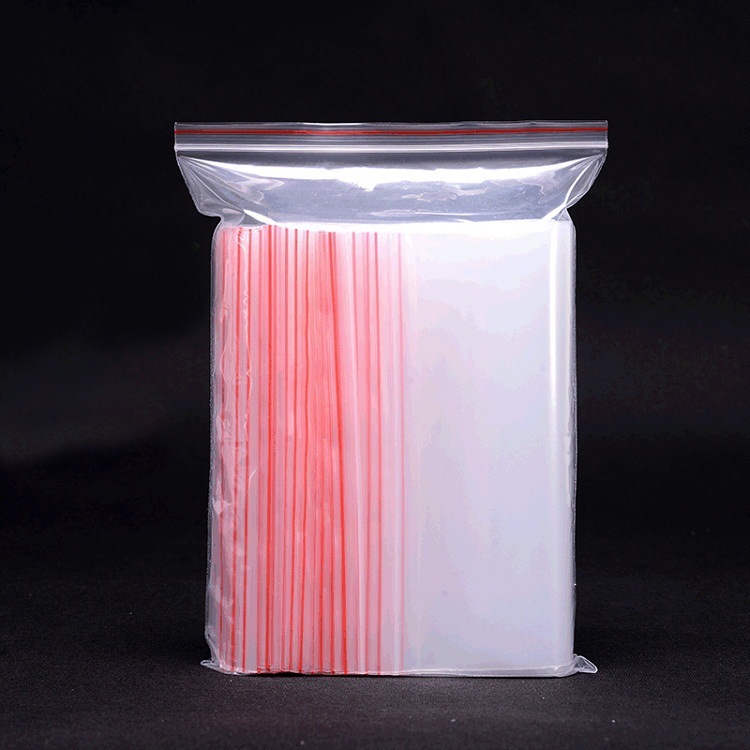 密实袋自封透明胶袋PE拉骨袋包装袋食品袋塑料袋红边6丝包装袋示例图4