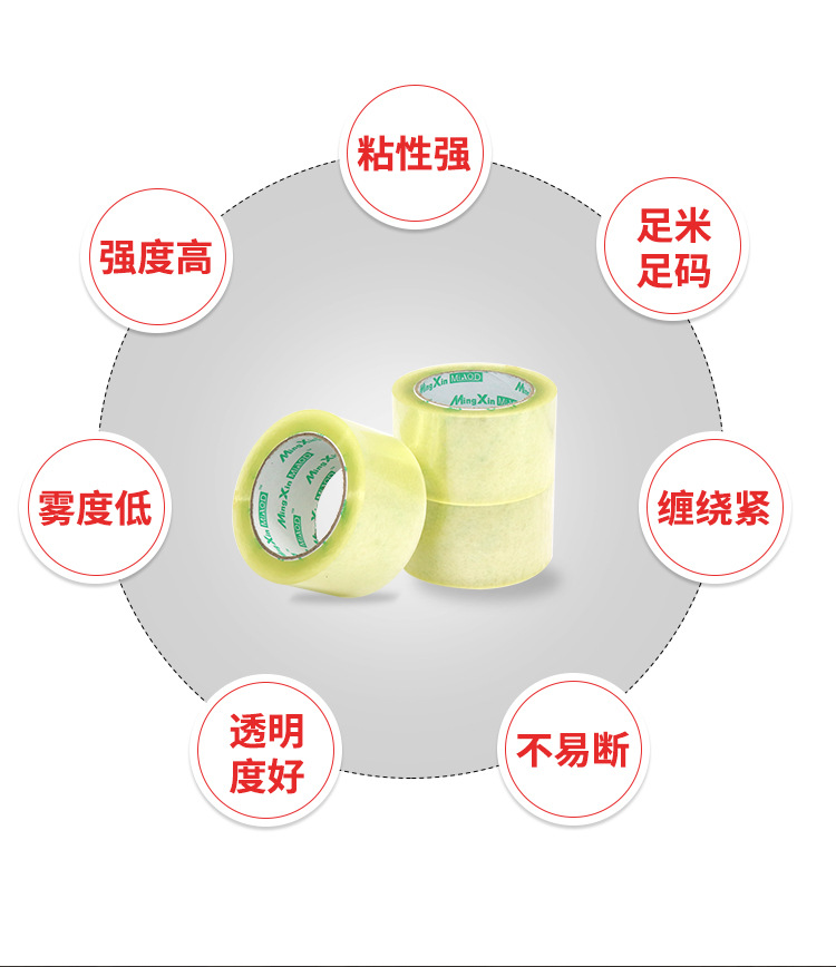 透明胶带封箱胶带纸宽6.0cm净厚1.6cm/订做印字封箱带厂家直销示例图4