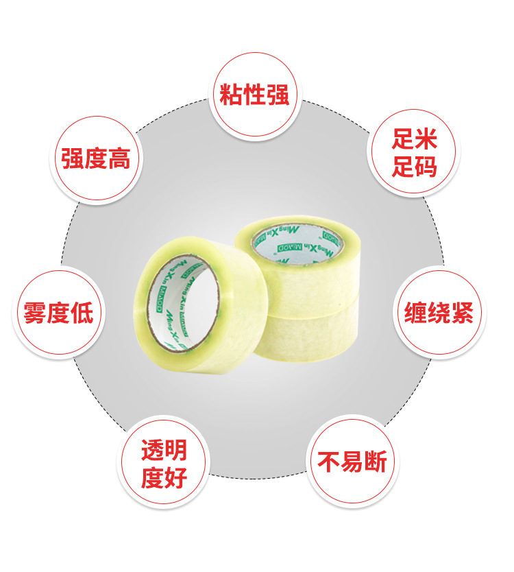 透明胶带封箱胶纸批发宽4.5cm/净厚1.0cm/无气泡封箱带/胶带厂示例图5