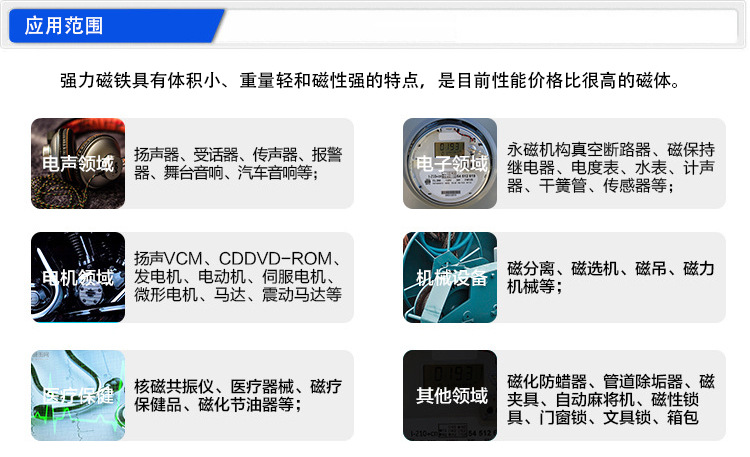 打孔磁铁 圆形钕铁硼强力N35手机支架磁环 超薄方形强磁订做厂家示例图7