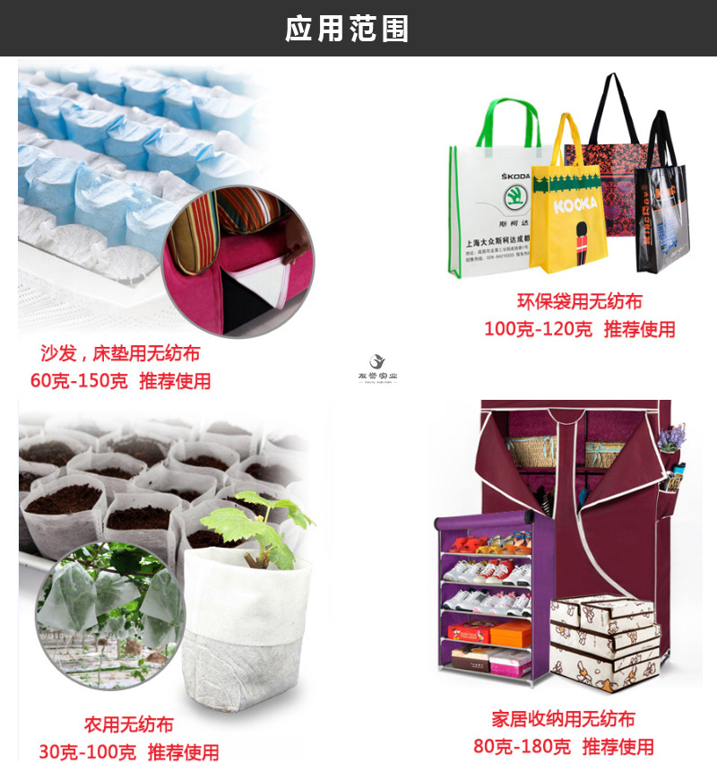 厂家生产pp纺织黑色无纺布 包装收纳盒用环保耐磨pp防粘无纺布示例图11