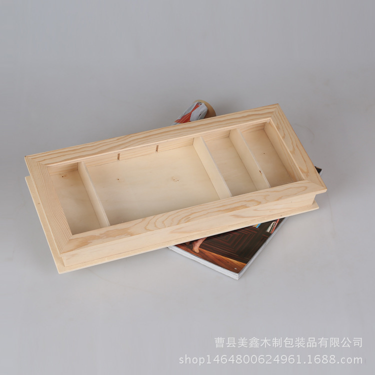 日式透明化妝盒 創(chuàng)意家居用品化妝品展示盒 桌面多功能收納盒木制示例圖8