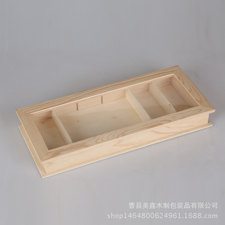 日式透明化妝盒 創(chuàng)意家居用品化妝品展示盒 桌面多功能收納盒木制示例圖10