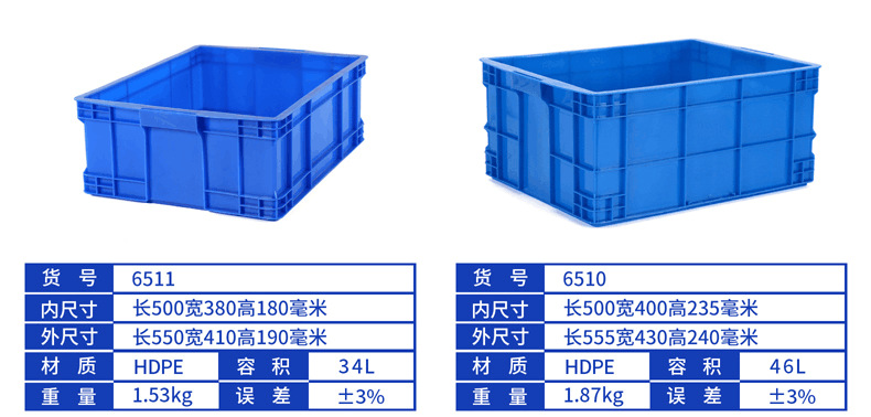 塑料500通用标准周转箱 熟料运输中转箱 长方形大号575系列收纳箱示例图2