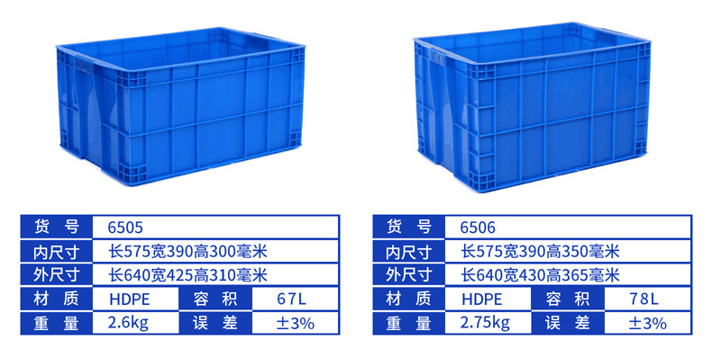 塑料500通用标准周转箱 熟料运输中转箱 长方形大号575系列收纳箱示例图7