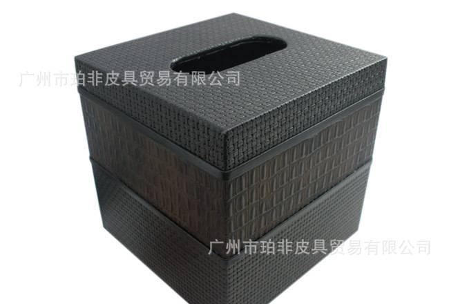 全检高质量头层牛皮纸巾盒 真皮收纳盒定制厂家 高端定制加工示例图5